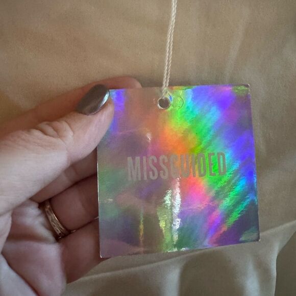 NWT Misguided White Scuba Bandeau Skater Dress Size 10 - Picture 4 of 5